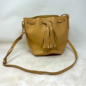 J. Crew Bucket Bag, Cross Body, Camel, Leather,